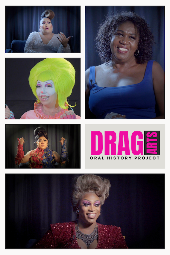 a collage of 5 drag artists headshots