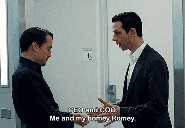 HBO succession gif of Roman and Kendall